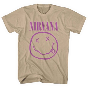 Nirvana - Purple Smiley Uni Sand i gruppen MERCH / T-Shirt / Rockoff_Nya April24 hos Bengans Skivbutik AB (5535350r)