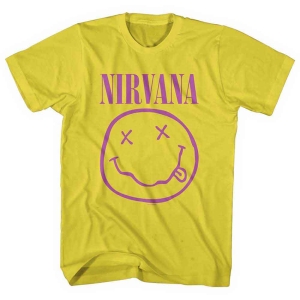 Nirvana - Purple Smiley Uni Yell i gruppen MERCH / T-Shirt / Rockoff_Nya April24 hos Bengans Skivbutik AB (5535352r)