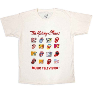 Mtv - Rolling Stones Logo Mashup Uni Natrl i gruppen MERCH / T-Shirt / Rockoff_Nya April24 hos Bengans Skivbutik AB (5535624r)