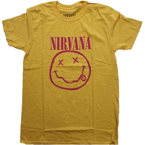 Nirvana - Pink Smiley Uni Yell i gruppen MERCH / T-Shirt / Rockoff_Nya April24 hos Bengans Skivbutik AB (5535629r)