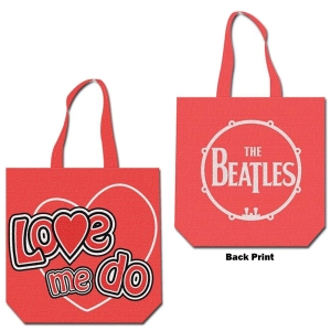 The Beatles - Love Me Do Cotton Red Tote B i gruppen MERCHANDISE / Merch / Pop-Rock hos Bengans Skivbutik AB (5535695)