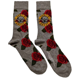 Guns N Roses - Bullet Roses Uni Grey Socks (Eu 40-45) i gruppen MERCHANDISE / Merch / Metal hos Bengans Skivbutik AB (5536119)