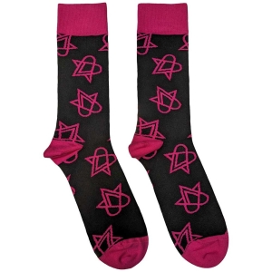 Him - Mini Pink Heartagr Bl Socks (Eu 40-45) i gruppen MERCHANDISE / Merch / Metal hos Bengans Skivbutik AB (5536120)