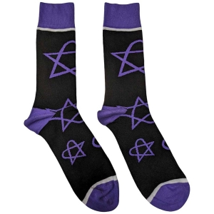 Him - Purple Heartagrams Uni Bl Socks (Eu 40-4 i gruppen MERCHANDISE / Merch / Metal hos Bengans Skivbutik AB (5536121)