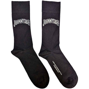 Johnny Cash - Man In Black Logo Char Socks (Eu 40-45) i gruppen MERCHANDISE / Merch / Country hos Bengans Skivbutik AB (5536133)