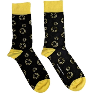 Nirvana - Outline Simleys Uni Bl Socks (Eu 40-45) i gruppen MERCHANDISE / Merch / Metal hos Bengans Skivbutik AB (5536154)