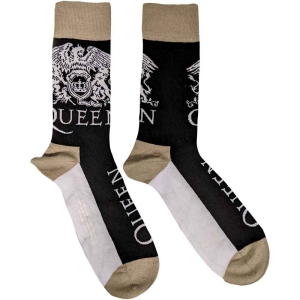 Queen - Crest & Logo Uni Bl Socks (Eu 40-45) i gruppen MERCHANDISE / Merch / Pop-Rock hos Bengans Skivbutik AB (5536181)