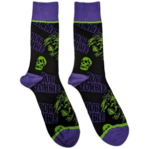 Rob Zombie - Skull Green/Purple Bl Socks (Eu 40-45) i gruppen MERCHANDISE / Merch / Metal hos Bengans Skivbutik AB (5536183)