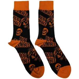 Rob Zombie - Skull Face Orange Uni Bl Socks (Eu 40-45 i gruppen MERCHANDISE / Merch / Metal hos Bengans Skivbutik AB (5536184)