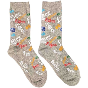 The Beatles - Love Uni Grey Socks (Eu 40-45) i gruppen MERCHANDISE / Merch / Pop-Rock hos Bengans Skivbutik AB (5536218)