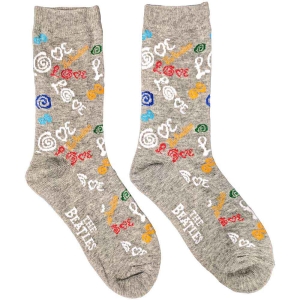 The Beatles - Love Lady Grey Socks (Eu 37-41) i gruppen MERCHANDISE / Merch / Pop-Rock hos Bengans Skivbutik AB (5536219)