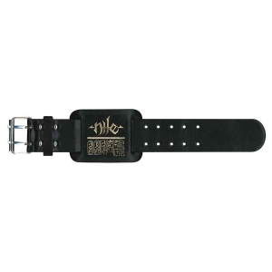 Nile - Logo & Hieroglyphs Leather Wriststrap i gruppen MERCHANDISE / Merch / Dance-Techno hos Bengans Skivbutik AB (5536933)