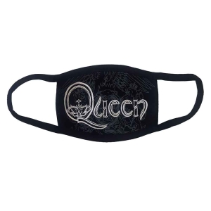 Queen - White Retro Logo Bl Face Mask i gruppen MERCHANDISE hos Bengans Skivbutik AB (5537247)