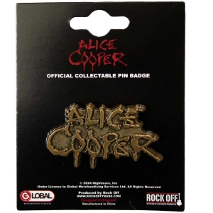 Alice Cooper - Dripping Logo Gold Pin Badge i gruppen VI TIPSER / Nyankommet Merch / Juni hos Bengans Skivbutik AB (5537263)