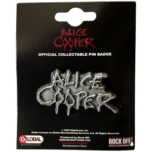 Alice Cooper - Dripping Logo Silver Pin Badge i gruppen VI TIPSER / Nyankommet Merch / Juni hos Bengans Skivbutik AB (5537264)