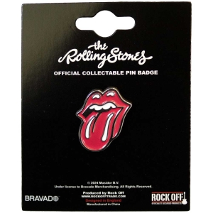 Rolling Stones  - Classic Tongue Silver Outline Pin Badge i gruppen VI TIPSER / Nyankommet Merch / Juni hos Bengans Skivbutik AB (5537390)