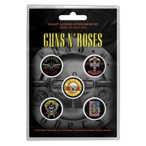 Guns N Roses - Bullet Logo Button Badge Pack i gruppen MERCHANDISE hos Bengans Skivbutik AB (5537465)