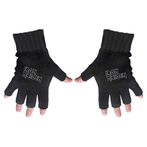 Iron Maiden - Logo Fingerless Gloves i gruppen MERCHANDISE hos Bengans Skivbutik AB (5537584)