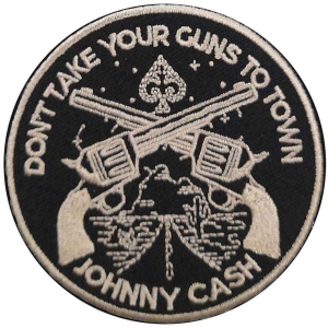 Johnny Cash - Don't Take Your Guns Woven Patch i gruppen MERCHANDISE / Merch / Country hos Bengans Skivbutik AB (5538016)