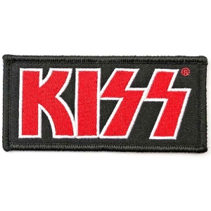 Kiss - Red Logo Woven Patch i gruppen MERCHANDISE / Merch / Metal hos Bengans Skivbutik AB (5538042)