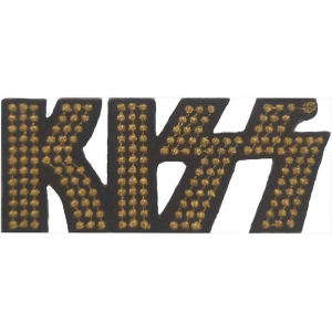 Kiss - Gold Studded Logo Woven Patch i gruppen MERCHANDISE / Merch / Metal hos Bengans Skivbutik AB (5538045)