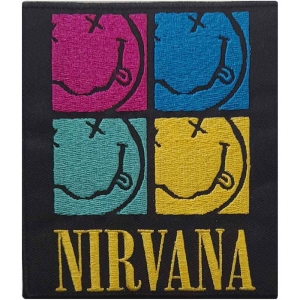 Nirvana - Smiley Squares Woven Patch i gruppen MERCHANDISE / Merch / Metal hos Bengans Skivbutik AB (5538222)