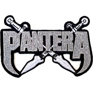 Pantera - Silver Swords Woven Patch i gruppen MERCHANDISE hos Bengans Skivbutik AB (5538248)