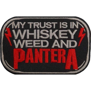 Pantera - Whiskey Woven Patch i gruppen MERCHANDISE hos Bengans Skivbutik AB (5538252)