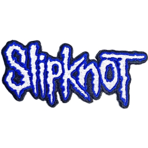 Slipknot - Cut-Out Logo Blue Border Woven Patch i gruppen MERCHANDISE hos Bengans Skivbutik AB (5538441)