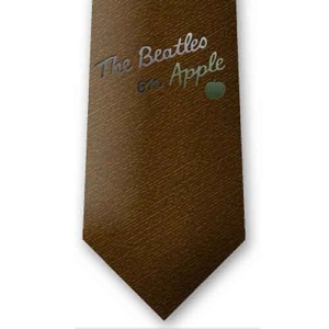 The Beatles - On Apple Burnt Brown Silk Neck Tie i gruppen MERCHANDISE / Merch / Pop-Rock hos Bengans Skivbutik AB (5538798)