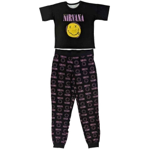 Nirvana - Xerox Smiley Pink Lady Bl Pyjamas: i gruppen MERCHANDISE / Merch / Metal hos Bengans Skivbutik AB (5540912r)