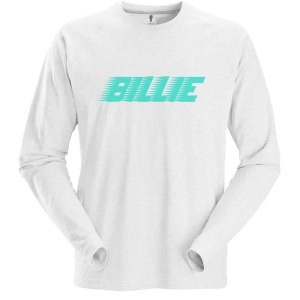 Billie Eilish - Racer Logo Fp Uni Wht L/S:  S i gruppen MERCHANDISE / Hoodies / Pop-Rock hos Bengans Skivbutik AB (5541018r)