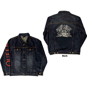 Queen - White Crest Uni Denim Jacket: i gruppen MERCHANDISE / Merch / Pop-Rock hos Bengans Skivbutik AB (5541252r)