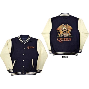 Queen - White Crest Uni Navy/Wht Vj: i gruppen MERCHANDISE / Merch / Pop-Rock hos Bengans Skivbutik AB (5541253r)