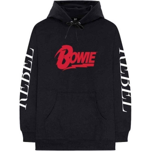 David Bowie - Rebel Rebel Uni Bl Hood:  S i gruppen MERCHANDISE / Hoodies / Pop-Rock hos Bengans Skivbutik AB (5541395r)