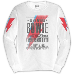 David Bowie - Hammersmith Odeon Uni Wht LongSleeve i gruppen MERCHANDISE / Hoodies / Pop-Rock hos Bengans Skivbutik AB (5541401r)