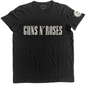 Guns N Roses - Logo & Bullet Circle App Slub Uni Bl i gruppen MERCHANDISE / T-shirt / Metal hos Bengans Skivbutik AB (5542201r)