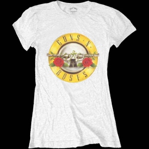 Guns N Roses - Classic Bullet Logo Skinny Lady Wht    S i gruppen MERCHANDISE / T-shirt / Metal hos Bengans Skivbutik AB (5542220r)