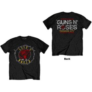 Guns N Roses - Rose Circle Paradise City Uni Bl    S i gruppen MERCHANDISE / T-shirt / Metal hos Bengans Skivbutik AB (5542239r)