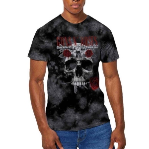 Guns N Roses - Flower Skull Uni Grey Dip-Dye i gruppen MERCHANDISE / T-shirt / Metal hos Bengans Skivbutik AB (5542308r)