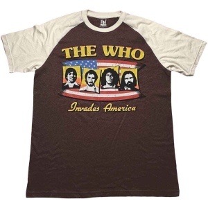 The Who - Invades America Uni Brown/Natrl Raglan: i gruppen MERCHANDISE / T-shirt / Pop-Rock hos Bengans Skivbutik AB (5542579r)