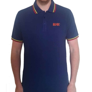 Ac/Dc - Classic Logo Uni Navy Piké: i gruppen MERCH / Minsishops-merch / Ac/Dc hos Bengans Skivbutik AB (5542808r)