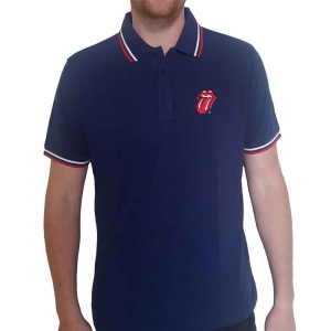 Rolling Stones - Classic Tongue Uni Navy Piké: i gruppen MERCHANDISE / T-shirt / Pop-Rock hos Bengans Skivbutik AB (5542828r)