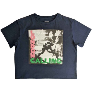 The Clash - London Calling Lady Navy Crop Top: i gruppen MERCHANDISE / T-shirt / Punk hos Bengans Skivbutik AB (5543153r)