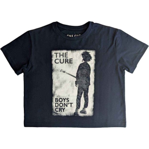 The Cure - Boys Don't Cry B&W Lady Navy Crop Top: i gruppen MERCHANDISE / T-shirt / Metal hos Bengans Skivbutik AB (5543154r)