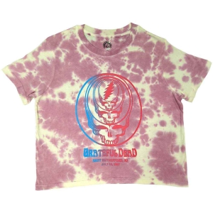 Grateful Dead - Concentric Skull Lady Pink Dip-Dye Crop i gruppen MERCHANDISE / T-shirt / Pop-Rock hos Bengans Skivbutik AB (5543162r)