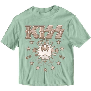 Kiss - Spirit Of '76 Lady Green Crop Top: i gruppen MERCHANDISE / T-shirt / Metal hos Bengans Skivbutik AB (5543166r)