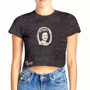 Sex Pistols - God Save The Queen Lady Bl Dip-Dye Crop i gruppen MERCHANDISE / T-shirt / Punk hos Bengans Skivbutik AB (5543185r)