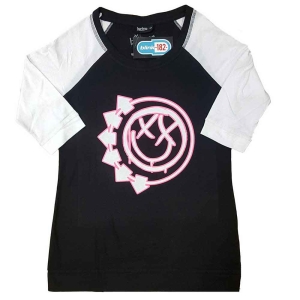 Blink-182 - Six Arrow Smile Lady Bl/Wht Raglan i gruppen MERCHANDISE / T-shirt / Pop-Rock hos Bengans Skivbutik AB (5543873r)