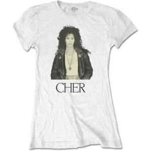 Cher - Leather Jacket Lady Wht i gruppen MERCHANDISE / T-shirt / Pop-Rock hos Bengans Skivbutik AB (5543894r)